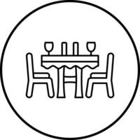 icono de vector de mesa de cena