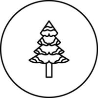 nieve cubierto árbol vector icono