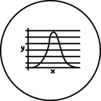 Bell Curve on Graph Vector Icon