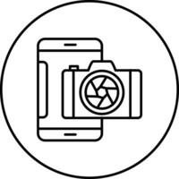 teléfono inteligente cámara vector icono