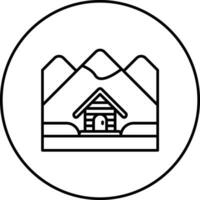 Cabin Landscape Vector Icon