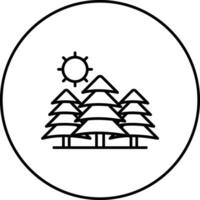 Pine Trees Landscape Vector Icon