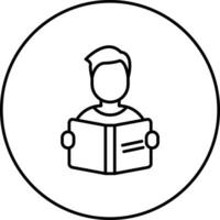Student Reading Book Vector Icon