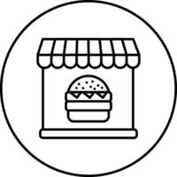 hamburguesa tienda vector icono