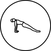 Upward Plank Pose Vector Icon