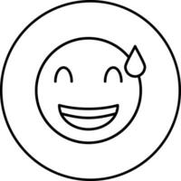 Grinning Face with Sweat Vector Icon