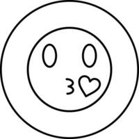 Kissing Face with Smiling Eyes Vector Icon