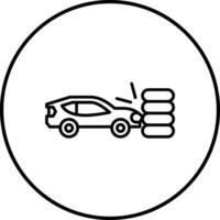 carrera accidente vector icono