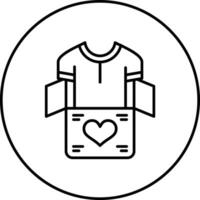icono de vector de donación de ropa