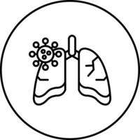 icono de vector de infección de pulmones