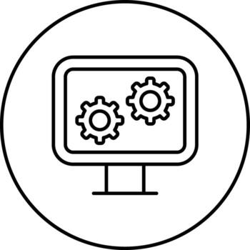 icono de vector de configuración de computadora