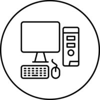 Computer Workstation Vector Icon