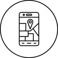 Mobile Map Vector Icon