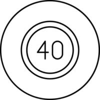 40 Speed Limit Vector Icon