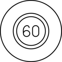 60 Speed Limit Vector Icon