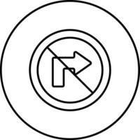 No Right Turn Vector Icon