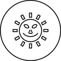 Sun with Face Vector Icon