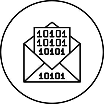 binario mensajes vector icono