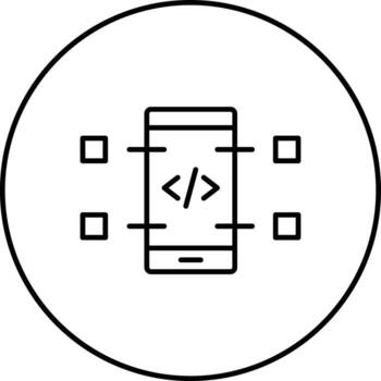 móvil codificación vector icono