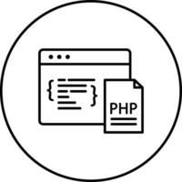 icono de vector de codificación php