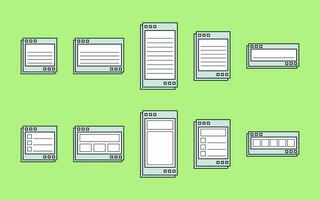 Collection of UI Window Frame Notes vector