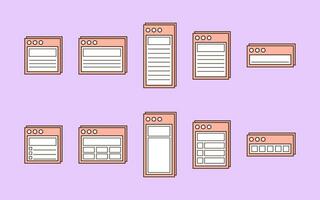 Collection of UI Window Frame Notes vector