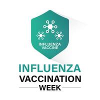 National Influenza Vaccination week from December 1st to 7th.. Flat design. flyer design. Background, banner, card, poster, template. Vector illustration