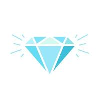 Sparkling diamond, gemstone icon vector in flat style