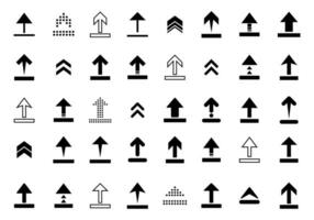 Upload icon vector set collection. Upward arrow sign symbol isolated on white background