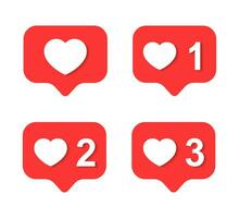 Like notification icon vector in flat style. Social media love symbol in flat style