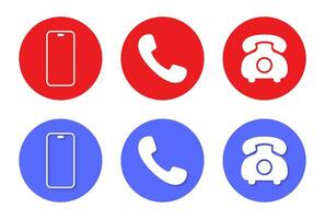 Smartphone, call, and telephone icon vector in circle. Mobile phone, calling, vintage gadget sign symbol