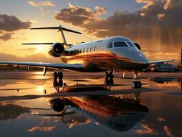 Luxury jet real estate photography AI Generative photo