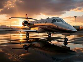 Luxury jet real estate photography AI Generative photo