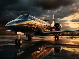 Luxury jet real estate photography AI Generative photo