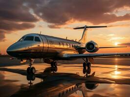 Luxury jet real estate photography AI Generative photo