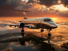 Luxury jet real estate photography AI Generative photo