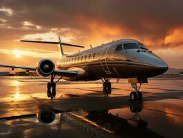 Luxury jet real estate photography AI Generative photo