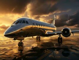 Luxury jet real estate photography AI Generative photo