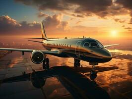 Luxury jet real estate photography AI Generative photo