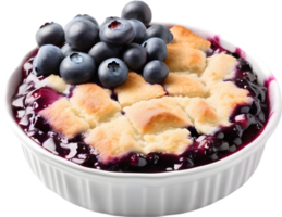 Image of Delicious-looking Blueberry cobbler. AI-Generated. png