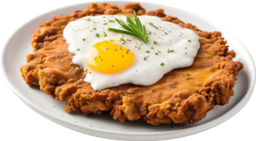 Image of Delicious-looking Chicken fried steak. AI-Generated. png