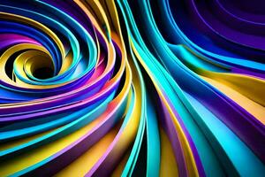 colorful abstract swirls in a dark background. AI-Generated photo