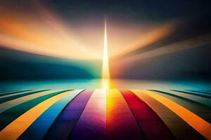 a colorful light shines through the sky. AI-Generated photo