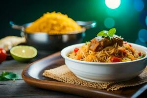 indian food in a bowl. AI-Generated photo