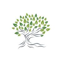 Logos of green Tree leaf ecology vector