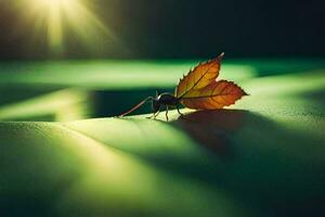 photo wallpaper the sun, leaf, insect, the green, the green, the green, the. AI-Generated