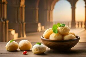 indian sweets in a bowl. AI-Generated photo