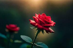 red rose in the sun. AI-Generated photo