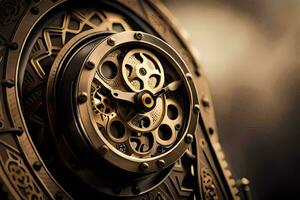 steampunk clock, the clock, the clock, the clock, the clock, the clock,. AI-Generated photo