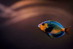 a colorful fish with a black background. AI-Generated photo